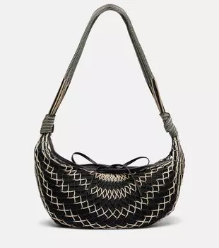 x Filt Croissant сумка-мешок через плечо с сеткой Lemaire, Chevron Light Beige/Bla