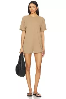 X fp movement спортивный комбинезон hot shot tee romper от Free People, mocha latte