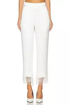 X galia lahav шелковые брюки с бахромой из бисера Fleur Du Mal, белый