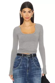 X intimally fp clean slate бесшовный многослойный топ в цвете серый меланж Free People, серый