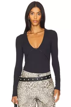 X intimally fp victoria глубокий боди черного цвета Free People, черный