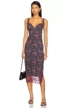 X intimately fp платье-миди на бретелях Party Crasher от Free People, deep charcoal combo