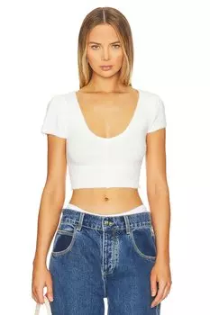 X интимно fp держите меня в тепле укороченный топ цвета слоновой кости Free People, белый