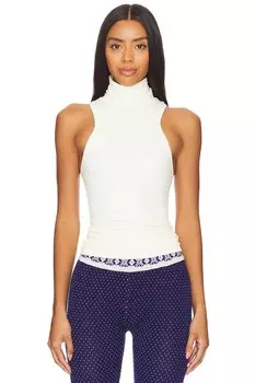 X интимно fp всегда готов бесшовный топ с высоким воротом Free People, белый