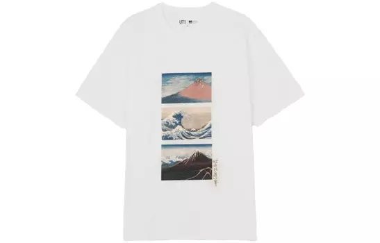 X Katsushika Hokusai-Mt. Fuji Co-branded Series футболка мужская белая Uniqlo, белый