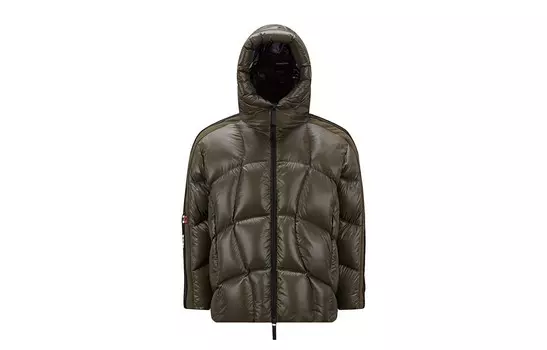 X Кобрендовый Пуховик Adidas Originals Унисекс Зеленого Цвета Moncler