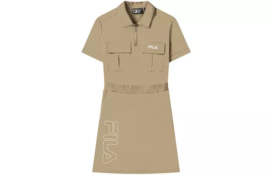X Magic Stick Joint Series Короткое платье с рукавами Женское Kakhaki Fila