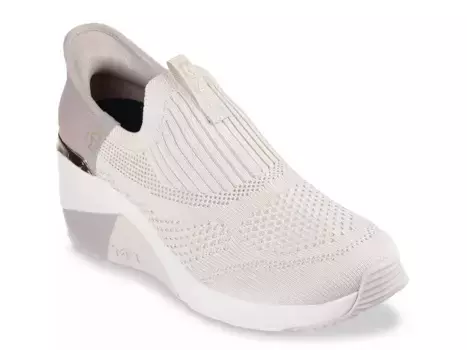 x Mark Nason Hands Free Slip-Ins: A Wedge Slip-On Кроссовки - женские Skechers, Taupe/Gold Metallic