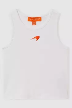 X mclaren f1 team mclaren f1 ребристый хлопковый вышитый жилет Reiss, белый