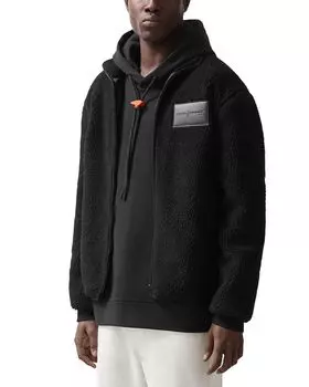 x McLaren Snoop Oversized Fit Вышитая Флисовая Куртка REISS, черный