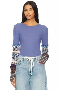X мы свободны все в манжете футболка Free People, индиго