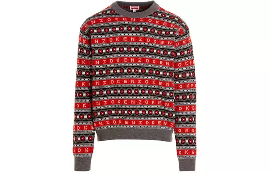 X Nigo FW22 Drop2 свитер мужской красновато-серый Kenzo, серый