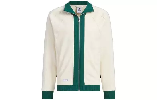 X Notitle FW23 Сплайсированная контрастная куртка на молнии белого цвета Adidas Originals, белый