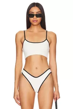 X olivia culpo простой спортивный топ Montce Swim, бежевый