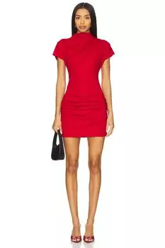 X Revolve Archer драпированное мини-платье Line & Dot, red