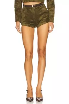 X revolve кожаные короткие шорты kelso Amanda Uprichard, olive green