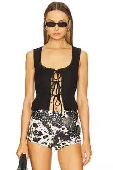 X revolve мими топ Show Me Your Mumu, black linen