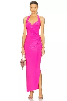 X revolve платье на завязках с драпировкой сбоку и вырезом-сердцем Norma Kamali, orchid pink