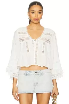 X revolve топ с рюшами rosa от Free People, clean ivory