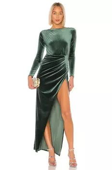 X revolve вечернее платье Gregory от Michael Costello, emerald green