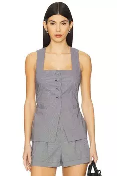 X revolve жилет maya Faithfull The Brand, black micro gingham