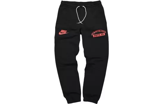 X Странные вещи Перевернутые штаны Nike, черный