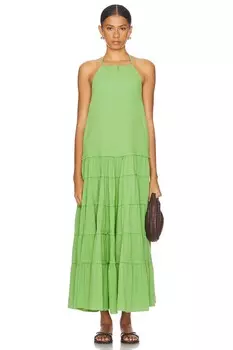 X свободное где-то солнечное макси платье Free People, цвет kiwi