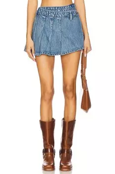 X we the free stephie денимовый шорты-юбка Free People, bella blue