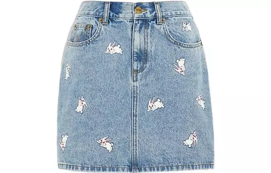 X White Rabbit FW22 Джинсовая юбка женская джинсовая синяя Coach