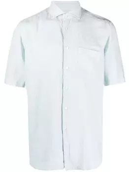 Xacus льняная рубашка с короткими рукавами, синий