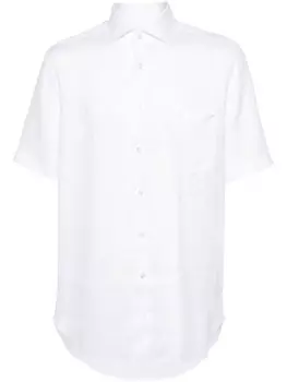 Xacus льняная рубашка с короткими рукавами, белый