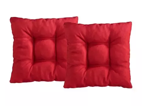 XDREAM Набор из 2 подушек на стул | 38x38x6см | светло-серый | Подушки на сиденья для сада, кухни и столовой. TB Furniture GmbH, красный
