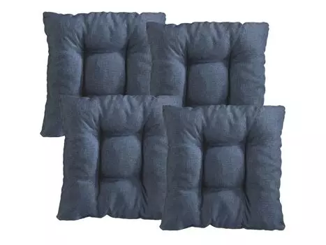 XDREAM Набор из 4 подушек для стула | 38x38x6см | старый розовый | Подушки для сидений для сада, кухни и столовой. TB Furniture GmbH, синий