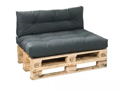 XDREAM подушка для поддона антрацит | Подушка сиденья для европоддонов | Комплект из 3 штук (сиденье, спинка и бока) TB Furniture GmbH, серый