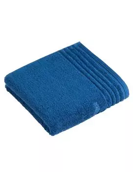 XF309H Полотенца Vossen Vienna Style Supersoft (2 шт.), с логотипом в рамке, цвет: темно-синий, размеры: 50 x 100 см