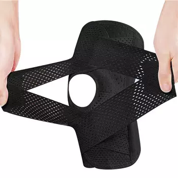 Xianluozi наколенник, обновленная защитная модель размера M (черный комплект), силиконовая защита + двойные ремни + четыре пружины