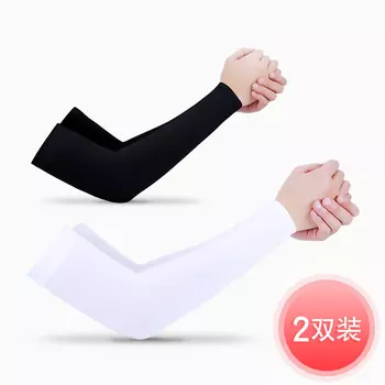 Xianluozi солнцезащитные рукава, летние тонкие рукава, рукава из ледяного шелка, плоский рот, черный + белый, 2 пары - один размер