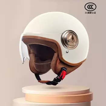 Xianluozi (xianluozi) шлем для электромобиля, защитный шлем, полушлем молочно-белого цвета [прозрачное короткое зеркало высокой четкости]