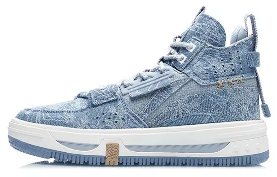 Xingchuan Скейтбординг Кроссовки женские высокие синие Lining