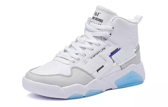 Xingran Скейтбординг Кроссовки Мужские Высокие 361 Degree Белый / Ледниковый Синий 361°