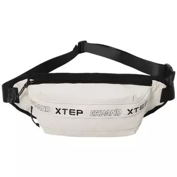 XTEP Сумка-слинг из ткани, сумка через плечо, обычная, унисекс, белая