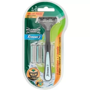 Xtreme3 ‹В‹ Бритва с 3 лезвиями + 5 насадок для бритвы, Wilkinson Sword