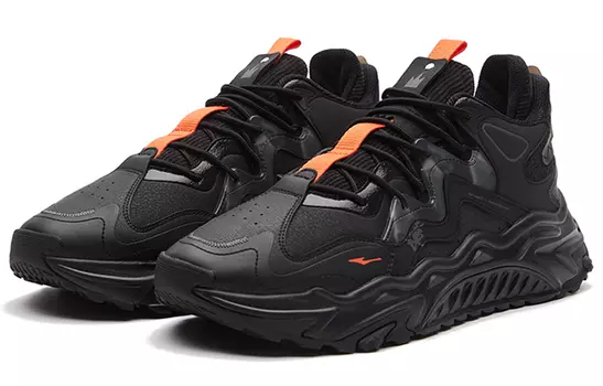 Xun Lifestyle Shoes Men Low-Top, мужские кроссовки, Positive Черный/оранжево-красный Erke