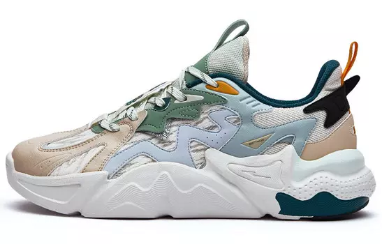 Xun Lifestyle Shoes Men Low-Top, мужские кроссовки, Oak Bud Белый/серебристый Серо-зеленый Erke