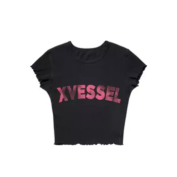 XVESSEL Женская черная футболка VESSEL с заниженной линией плеч