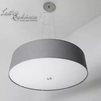 XXL подвесной светильник серый 3x E27 230V тканевое стекло 63,5см подвесной светильник стеклянный светильник для обеденного стола подвесной светильник регулируемое по высоте освещение для гостиной подвесной светильник тканевый абажур Nowodvorski