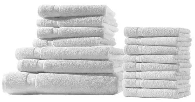 XXL SET Frottier Набор полотенец Hometex Premium Textilesset 15 tlg., 30x1x150 см, белый