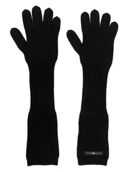 Y-3 длинные перчатки с нашивкой-логотипом, черный