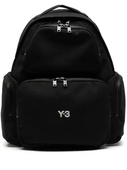 Y-3 дутый рюкзак с вышитым логотипом, черный
