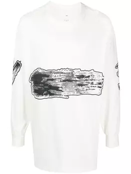 Y-3 футболка с графичным принтом, белый